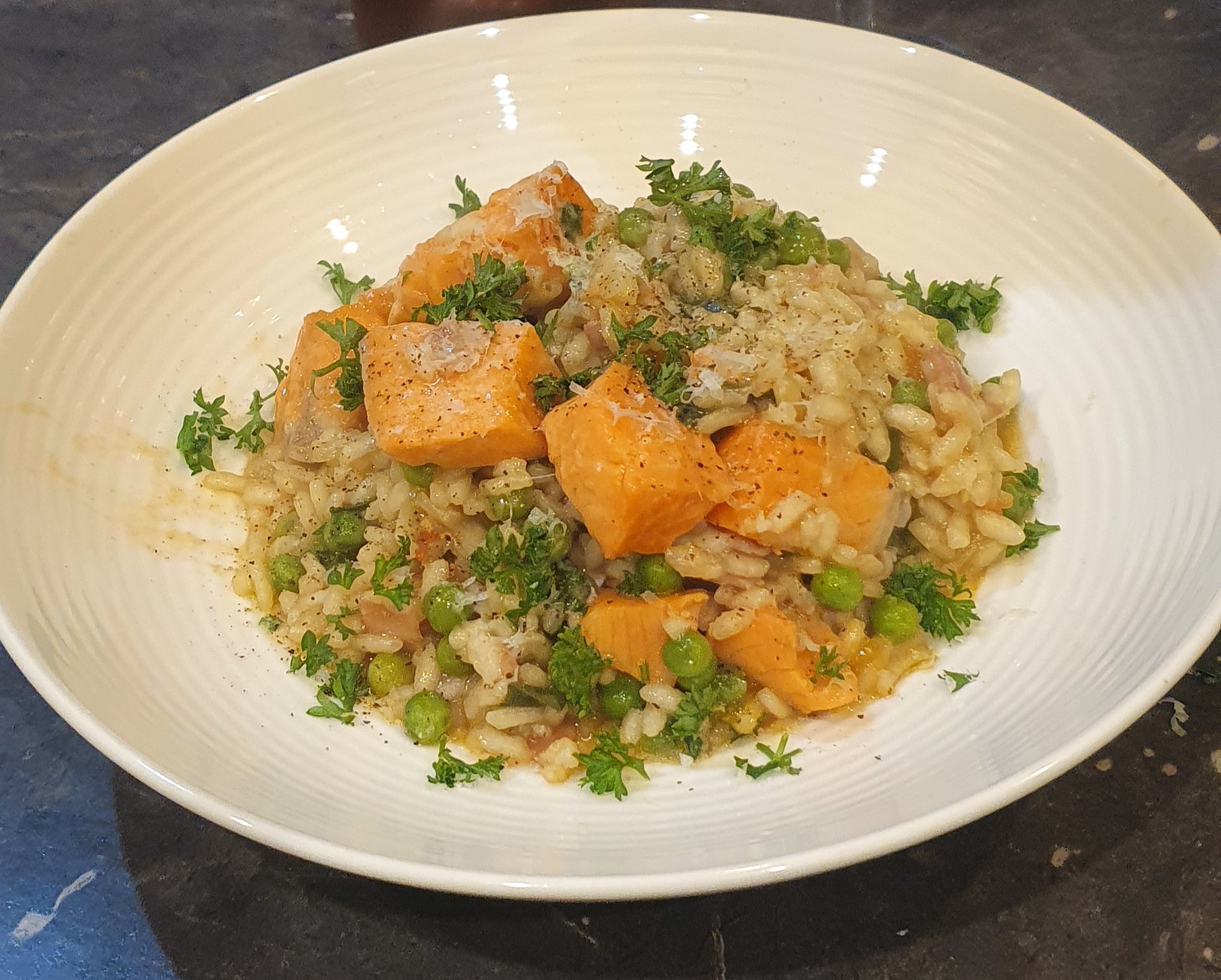 Easy salmon risotto - The Sisters Wine
